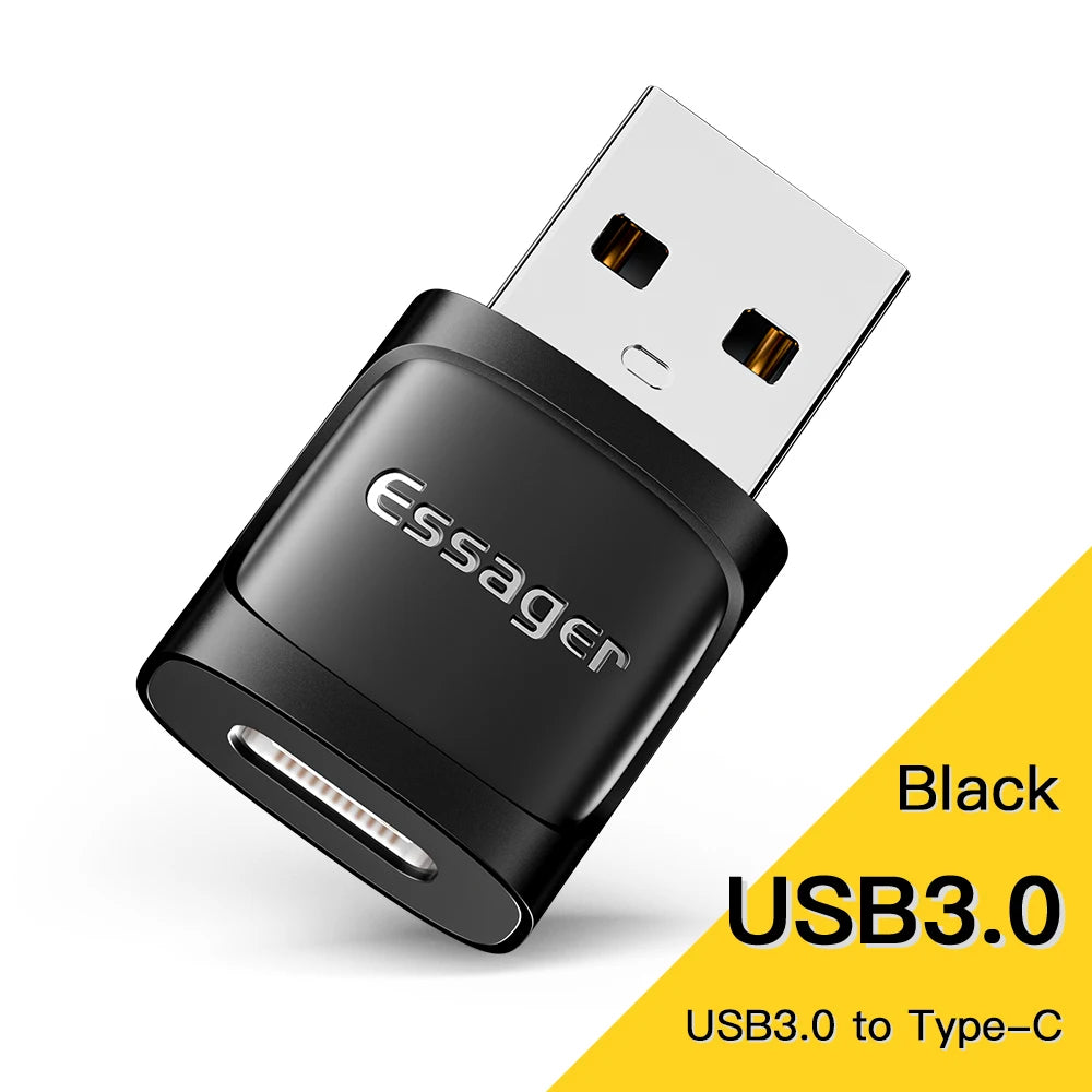 USB 3.0 to Type-C OTG Adapter USB-A Type-C Male Micro USB Converter for Laptops & Card Readers