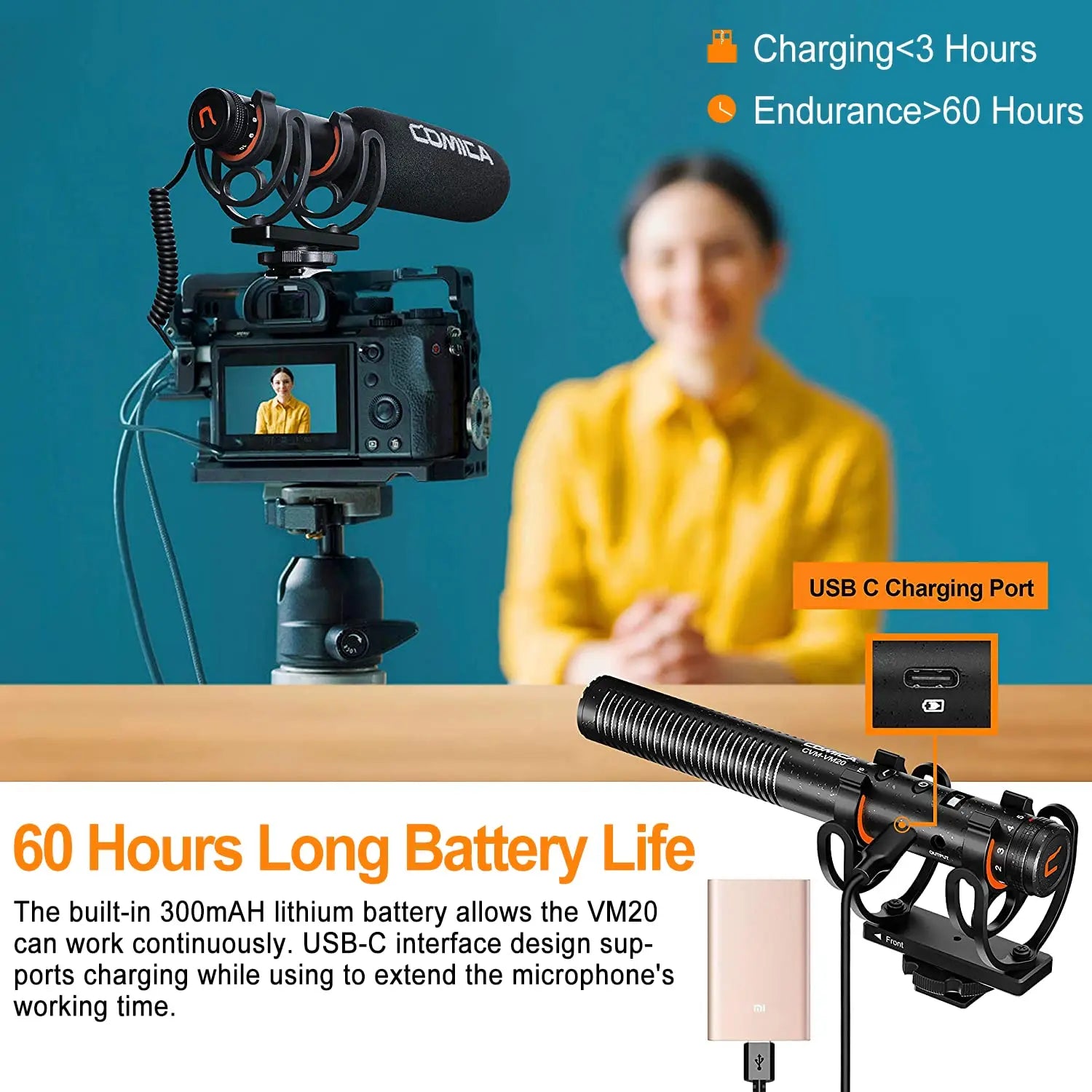 Professional Super Cardioid Shotgun Microphone with Shock Mount for Camera and Smartphone Recording