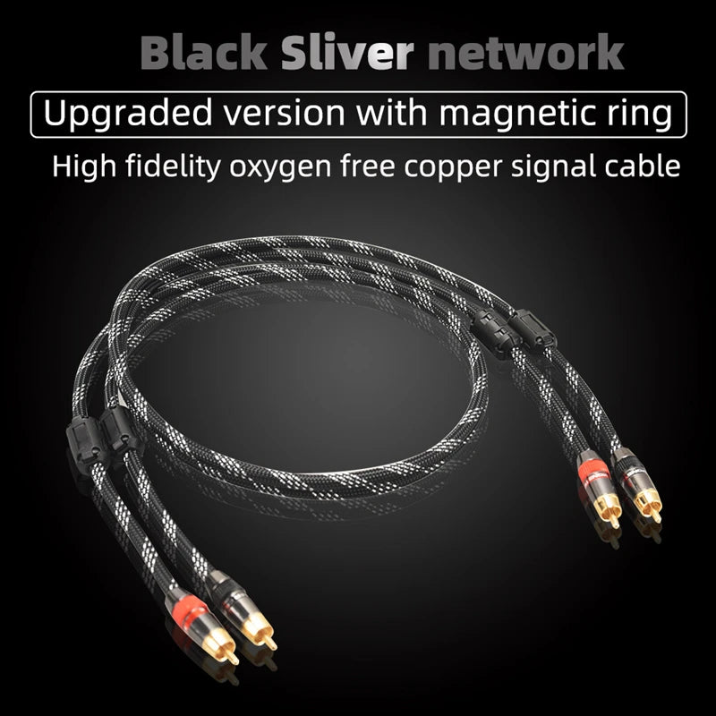 2RCA to 2RCA Hi-Fi Audio Cable 4N OFC Independent Shielding Stereo Interconnect Lead