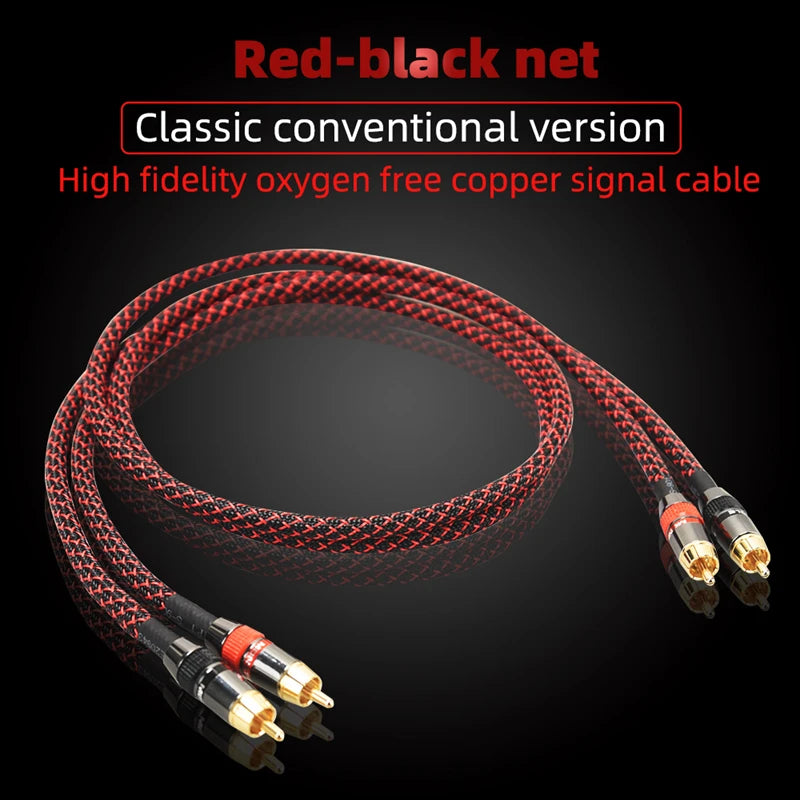 2RCA to 2RCA Hi-Fi Audio Cable 4N OFC Independent Shielding Stereo Interconnect Lead
