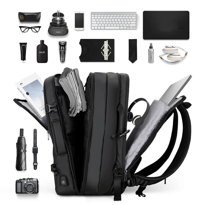 Large Capacity 17 Inch Laptop Backpack USB Charging Business Anti-Theft Multi-Compartment Bag