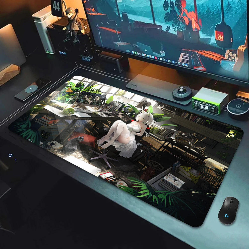 Large Gaming Mouse Pad with Non-Slip Rubber Base and Anime-Inspired Design for E-Sports Setups