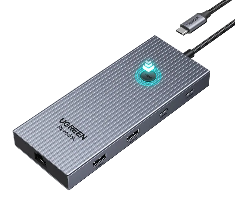10Gbps USB-C Hub 9-in-1 Dock with 4K@60Hz HDMI, Gigabit Ethernet, SD/TF Reader and 100W PD