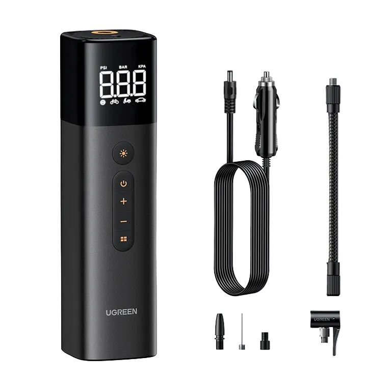 Portable Digital Car Air Pump 12V Tyre Inflator for Cars Motorcycles Bicycles with LCD Display