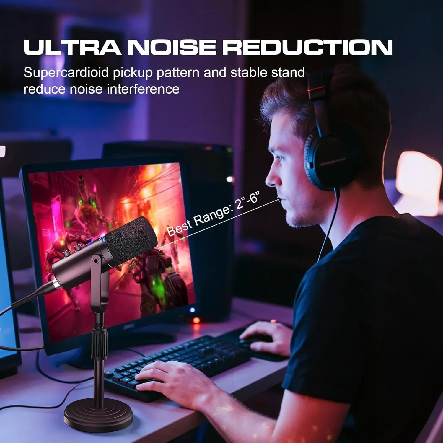 Dynamic XLR USB Podcast Microphone for Recording Streaming and Vocal Performance