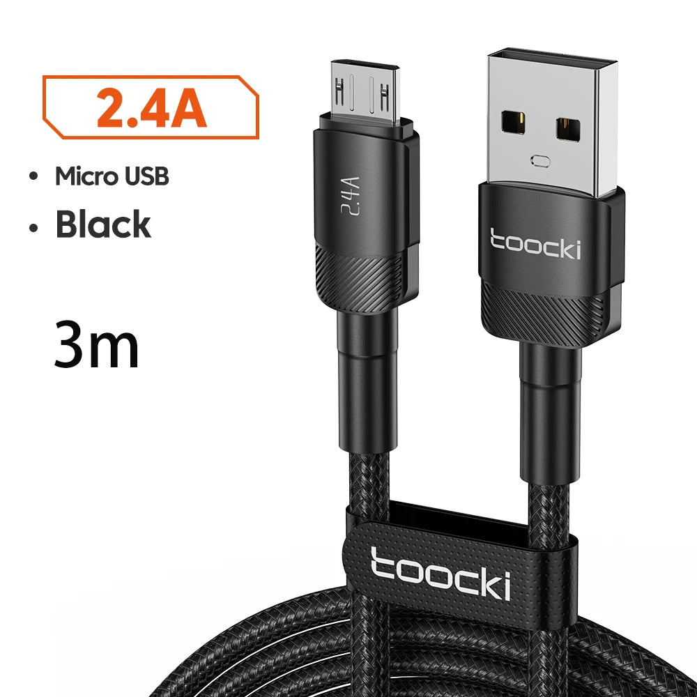 Premium Micro USB Fast Charging Cable 2.4A Quick Charge Data Cord for Smartphones and Devices