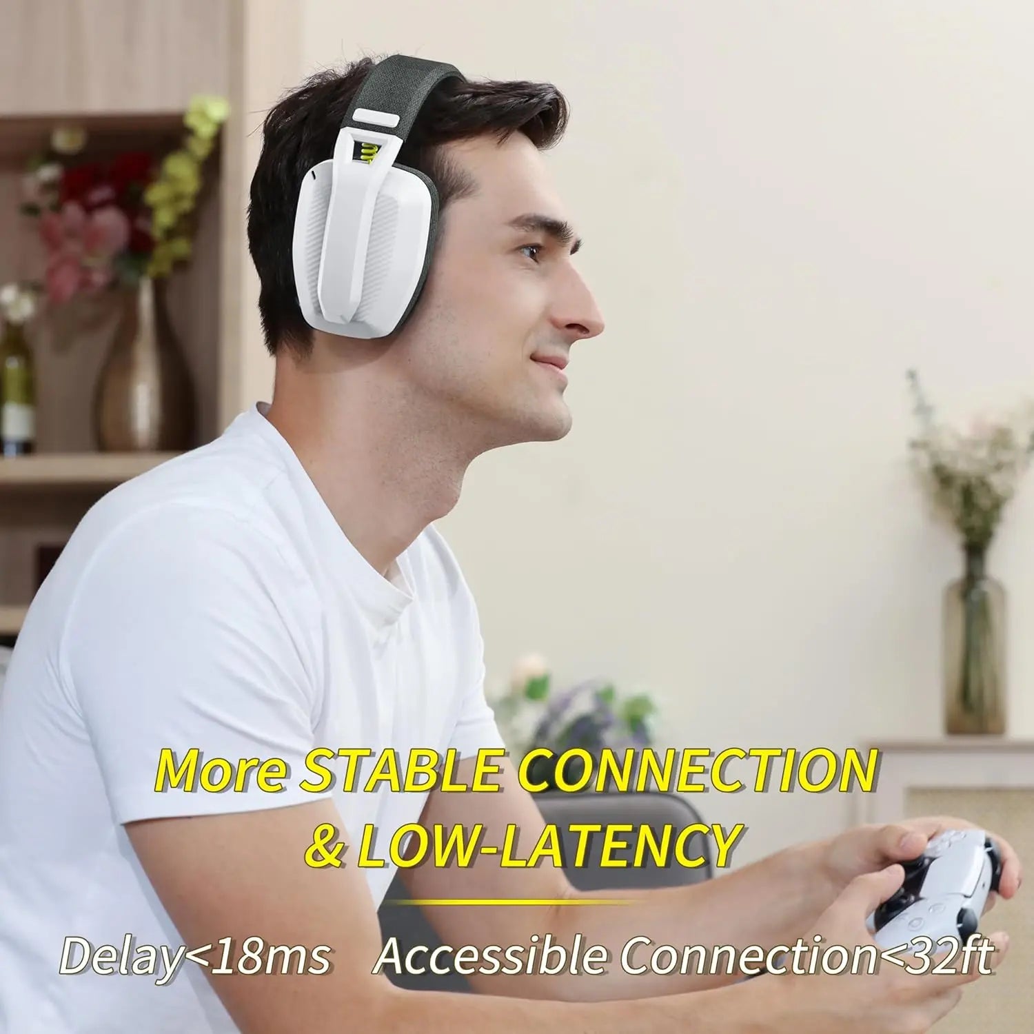 2.4GHz Wireless Gaming Headset with Noise Cancelling Mic for PS5 PS4 PC Mac Bluetooth