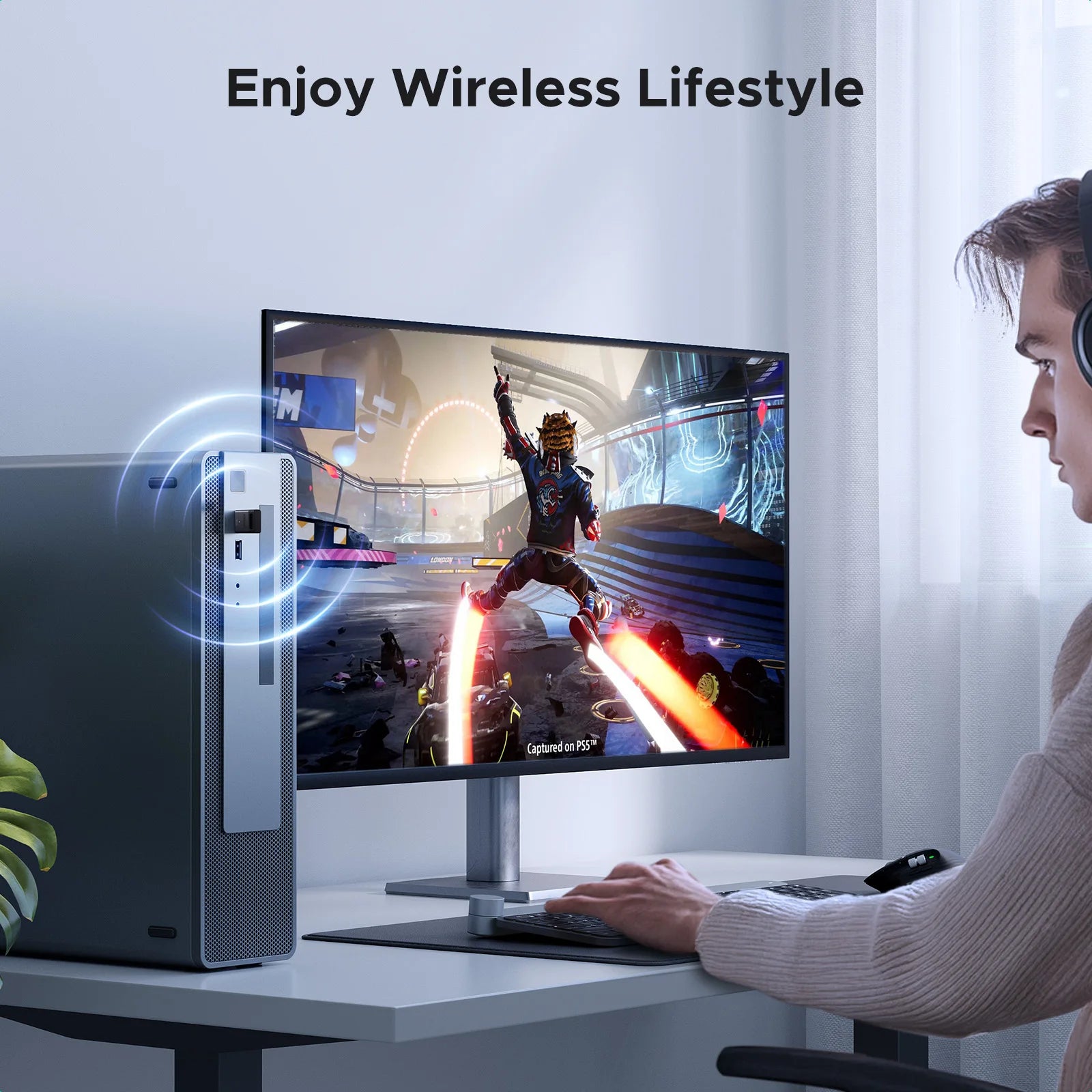 USB Bluetooth 6.0 Adapter Dongle for Windows PC Wireless Keyboard Mouse Headset Transmitter