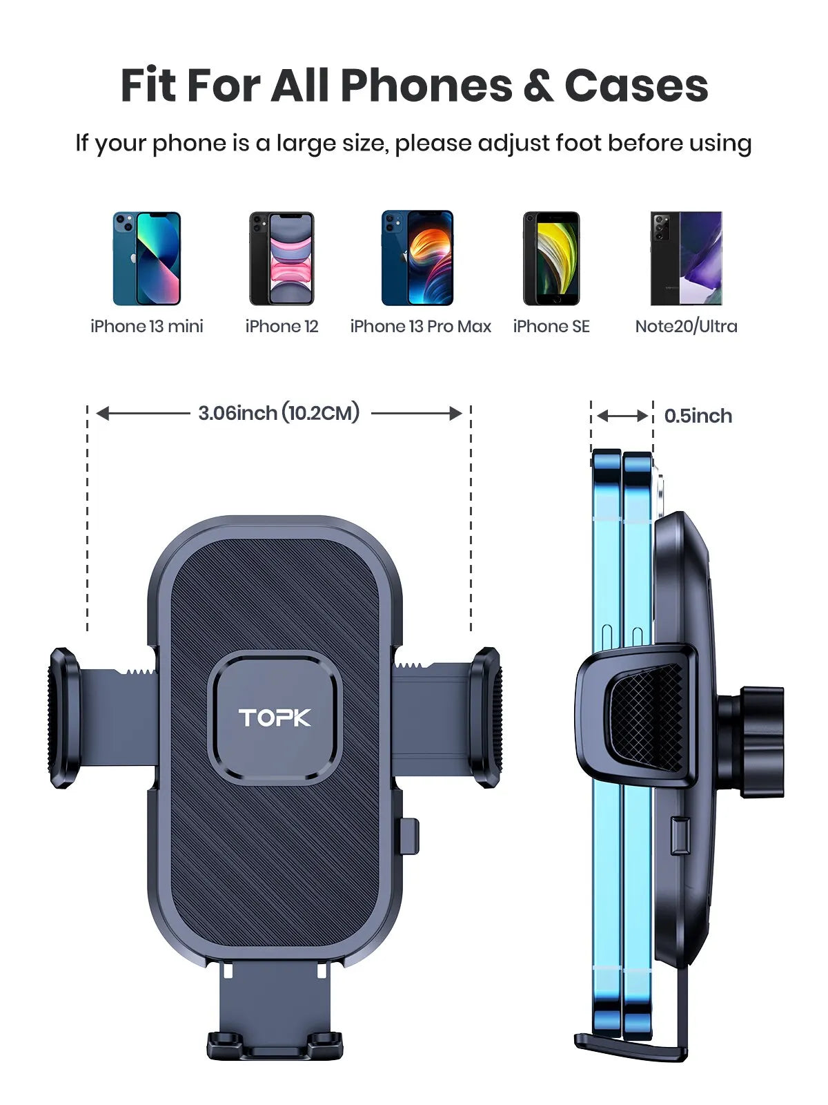 Car Phone Holder Gravity Mount for Secure Dashboard, Windscreen and Air Vent Smartphone Installation