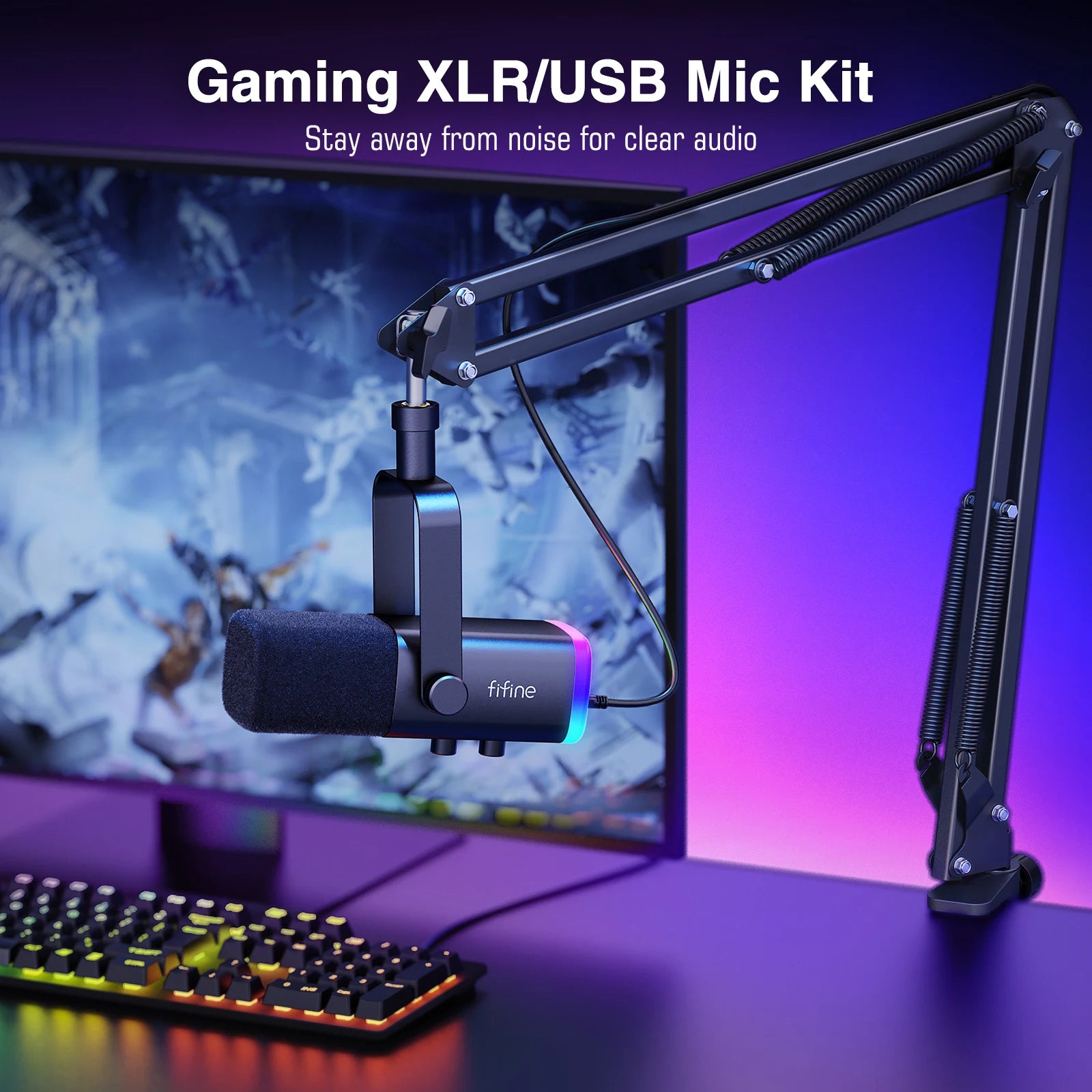 Complete Streaming Audio Kit with XLR Microphone Mixer & 7.1 Headset for Gaming Podcasting Broadcast