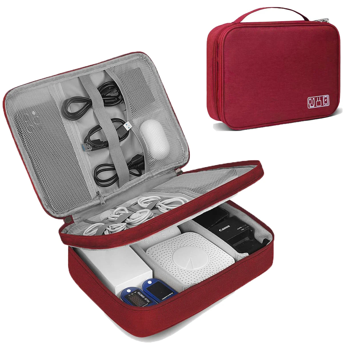 Portable Digital Storage Bag for Cables, Power Banks & Gadgets, Travel Makeup Organizer Pouch