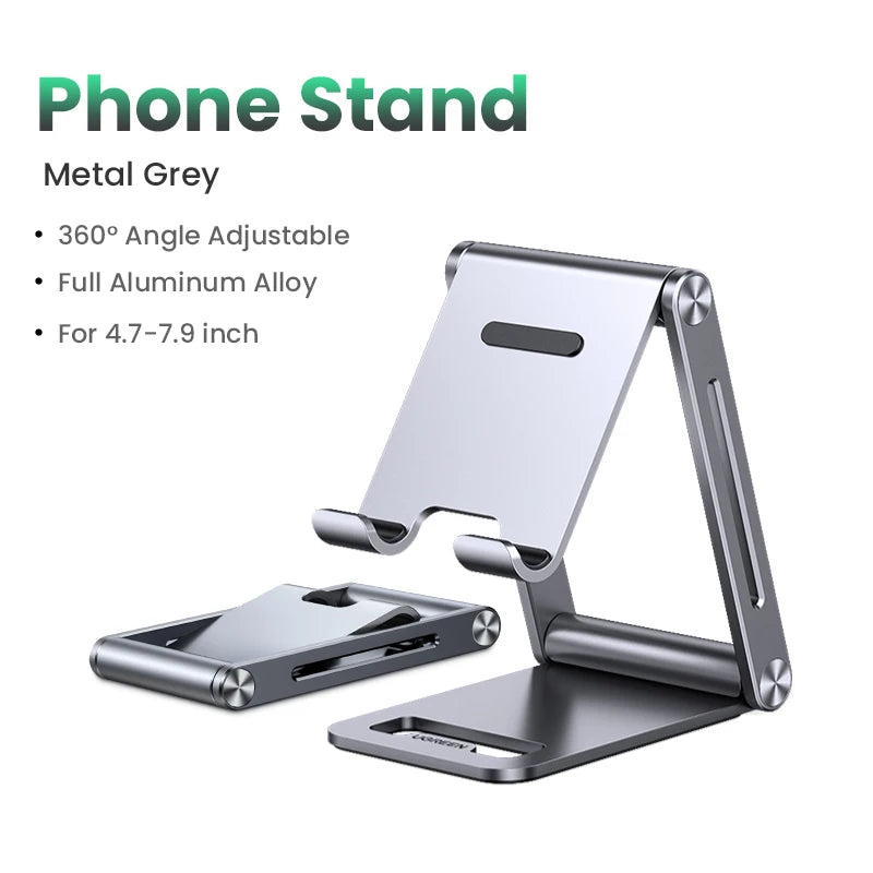 Adjustable Aluminium Desk Phone Stand Holder for Smartphones and Small Tablets 4 to 7.2 Inch