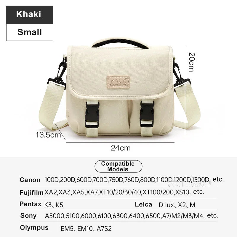 Portable Shoulder Camera Storage Bag for DSLR Mirrorless Cameras and Lenses Travel Organizer