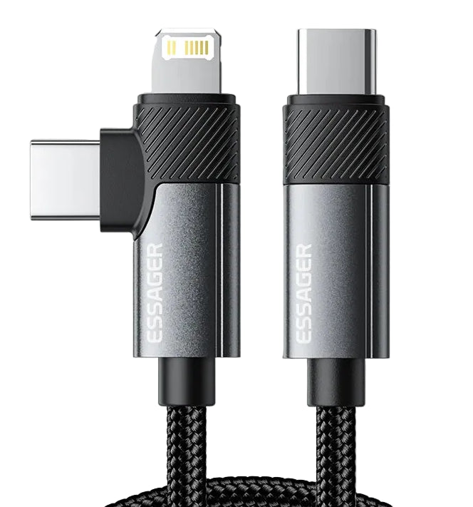 65W 2-in-1 USB-C Fast Charging Cable Type-C to Lightning for iPhone MacBook iPad Xiaomi