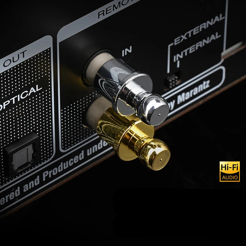 Premium Gold and Silver RCA Protector Caps with Pure Copper Noise Shielding Dust Covers