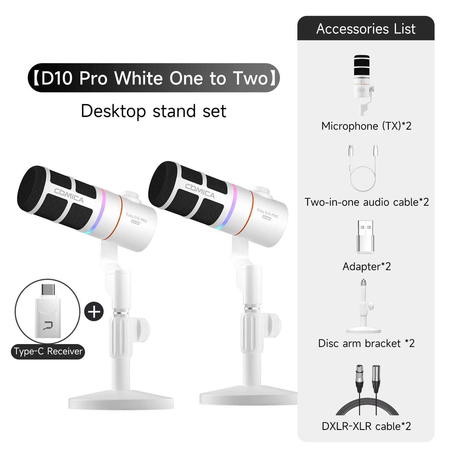 RGB Cardioid Dynamic USB and XLR Microphone Combo for Gaming Streaming Podcast and Interview Use