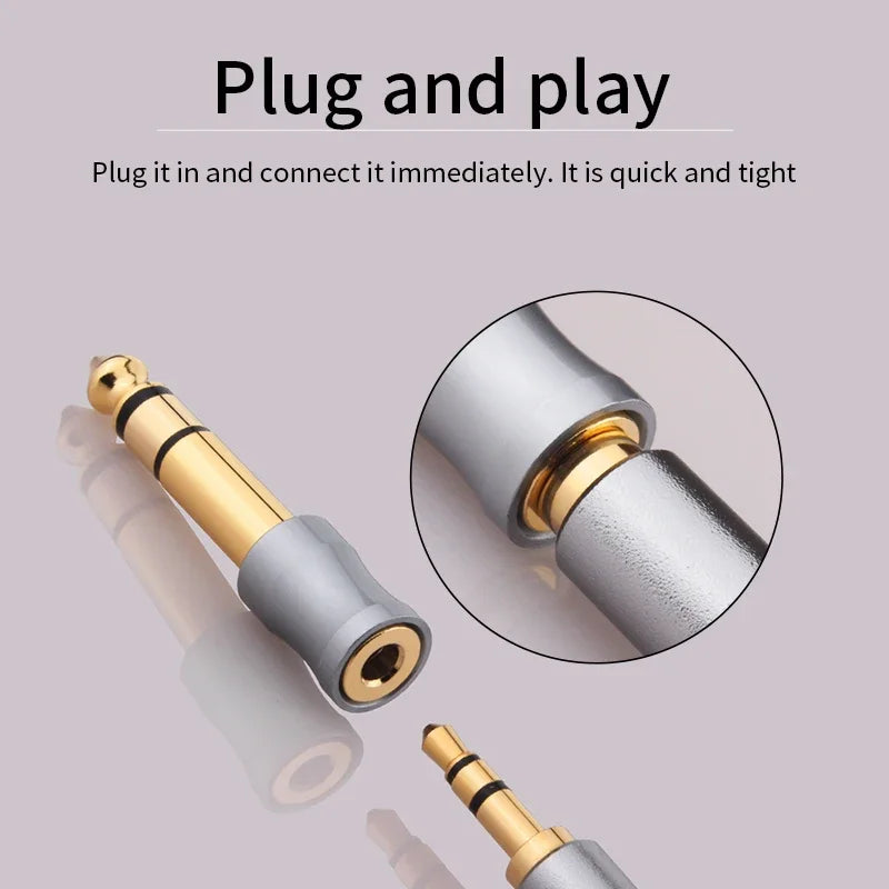 6.35mm Male to 3.5mm Female Audio Adapter Plug for Headphones Amplifiers and PCs