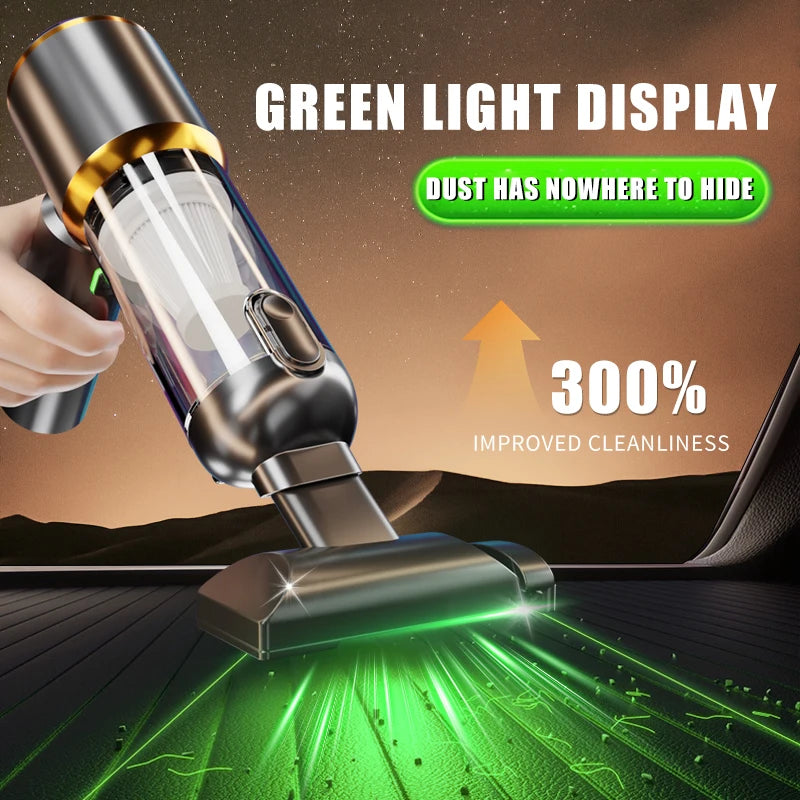 Cordless Handheld Car Vacuum Cleaner Strong Suction Wet Dry Portable Mini Vehicle Cleaner