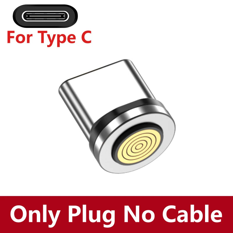 540 Degree Magnetic Fast Charging USB Type C Cable with 5A PD100W Power and 3 Tips