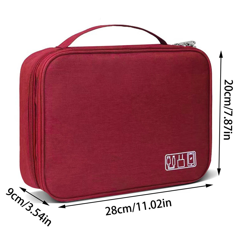 Portable Digital Storage Bag for Cables, Power Banks & Gadgets, Travel Makeup Organizer Pouch