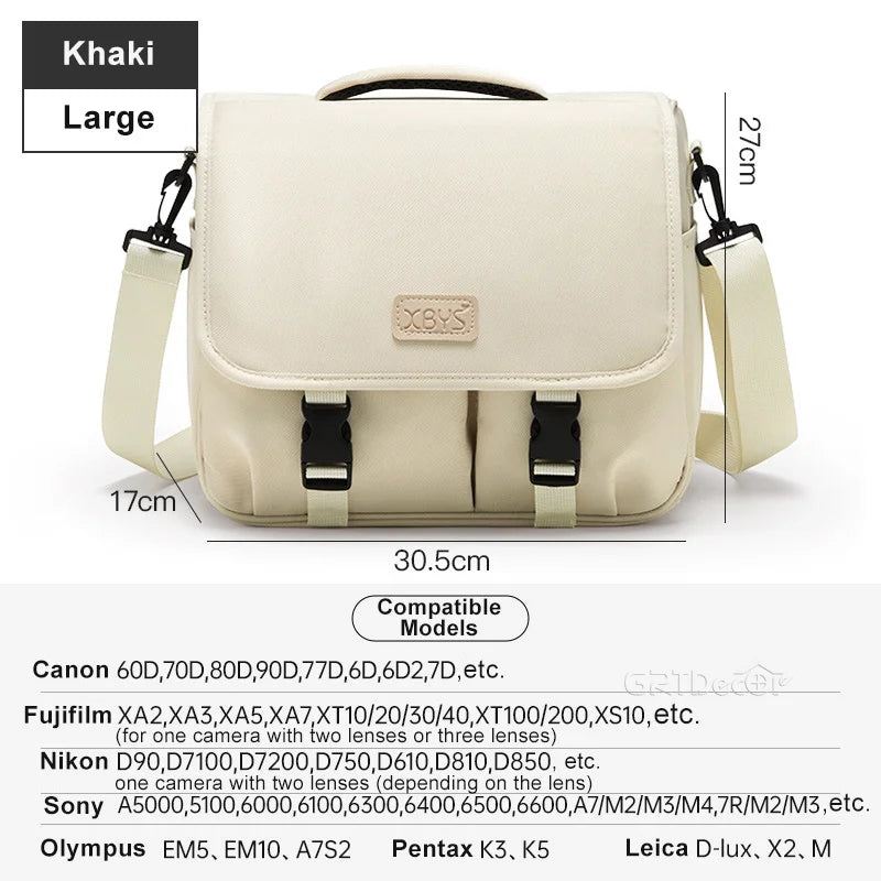 Portable Shoulder Camera Storage Bag for DSLR Mirrorless Cameras and Lenses Travel Organizer