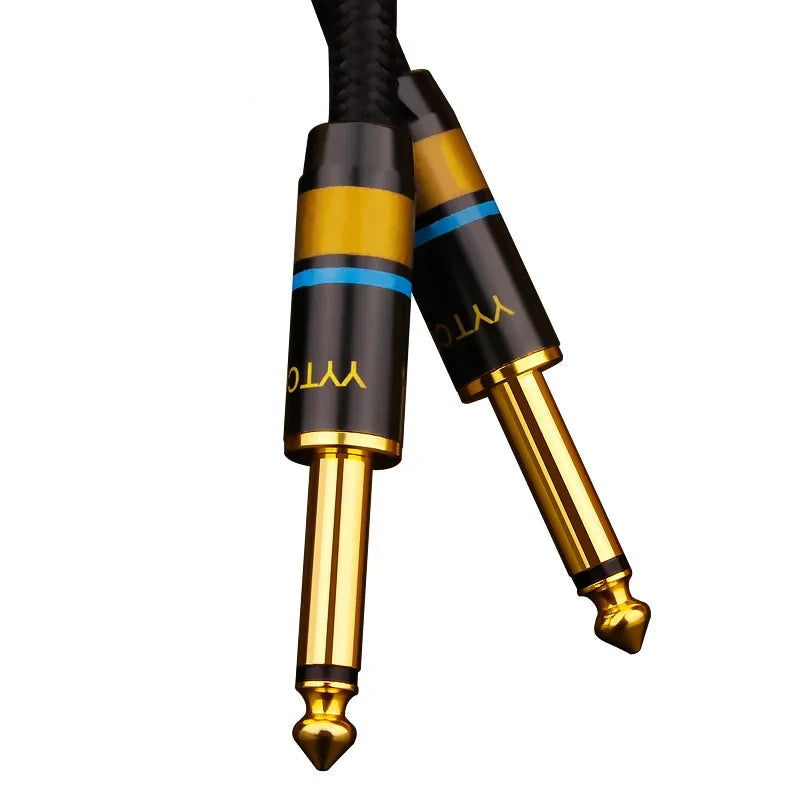 Premium 6.35mm Male to Male Audio Cable with Pure OFC Copper and Shielded Metal Plug