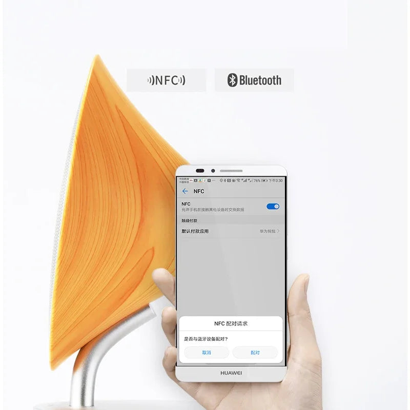 Retro Wooden Portable Bluetooth Boombox Speaker with Deep Bass and Touch Controls for Home & Office