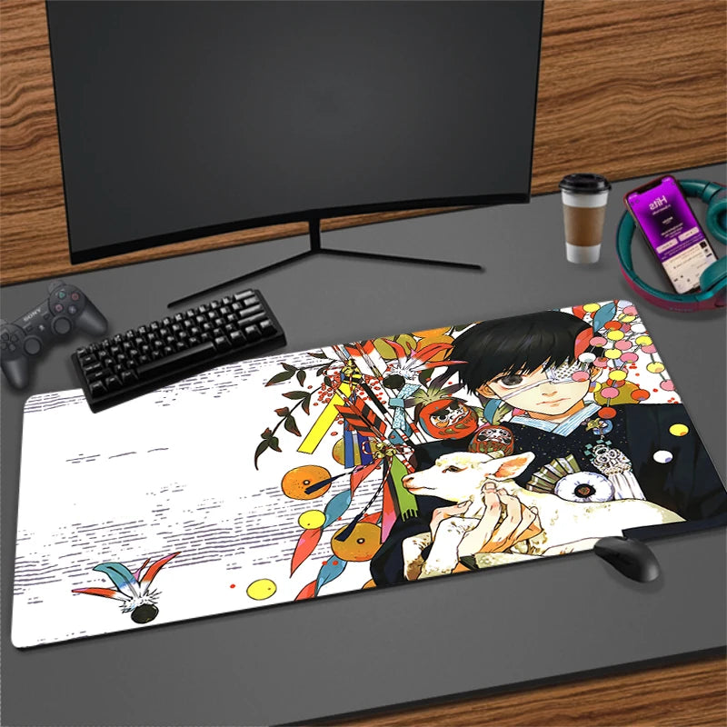Large Anime Gaming Mouse Pad Non-Slip Rubber Mat for Keyboard and Desk, Multiple Sizes Available