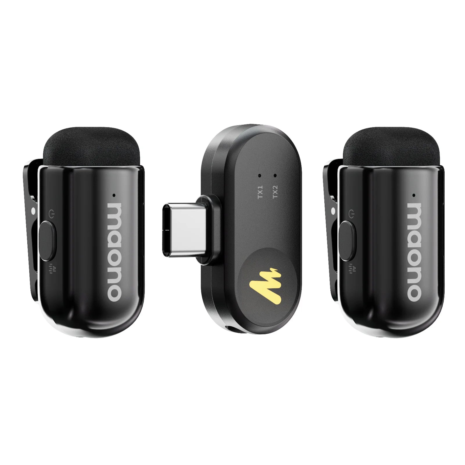 Wireless Lapel Microphone T1 mini AI Noise Cancelling Mini Lavalier Mic for Video Streaming Phone