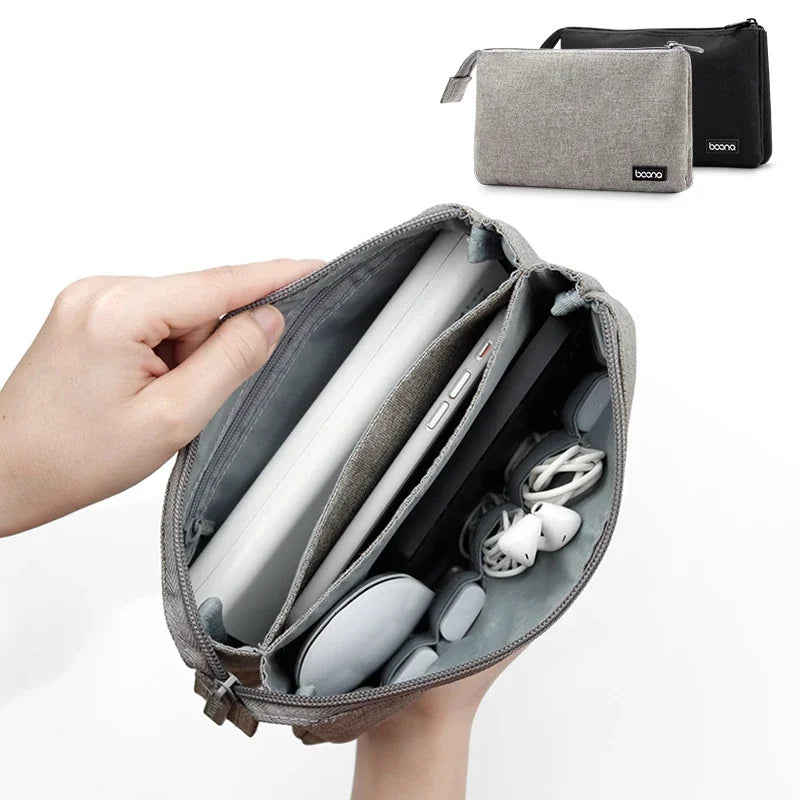 Double Layer Digital Travel Storage Bag for Cables Earphones Hard Drives Phone Accessories Organiser