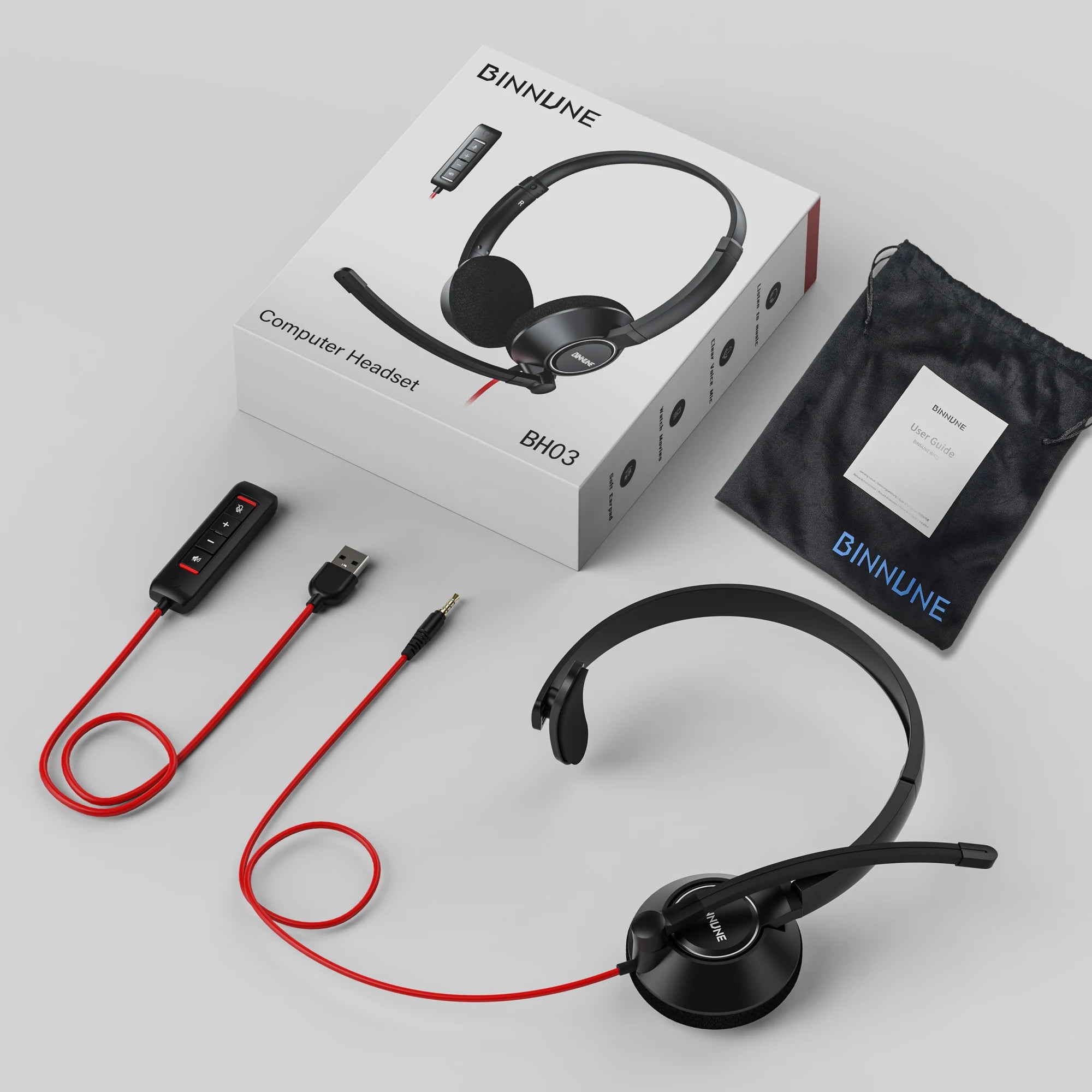 Wired Headset with Noise Cancelling Microphone for Laptop PC and Office Video Calls