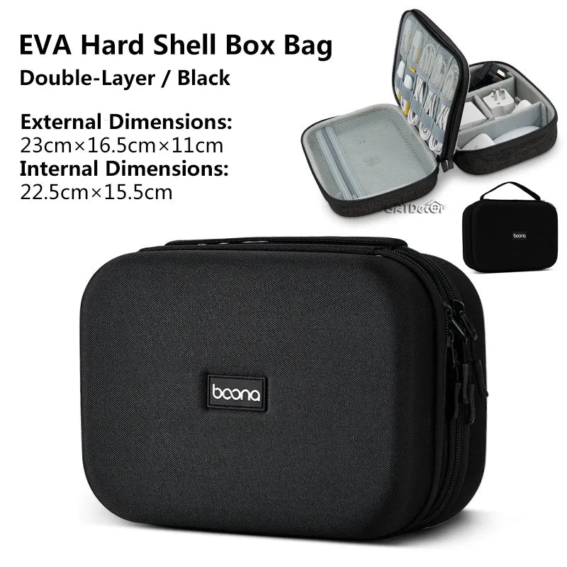Waterproof Hard Shell Digital Gadgets Storage Travel Bag for Electronics Accessories HDD Earphones
