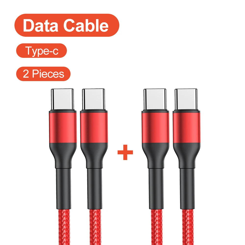 USB C to USB C Fast Charging Braided Cable 60W PD Data Sync Cord for Phones and Tablets
