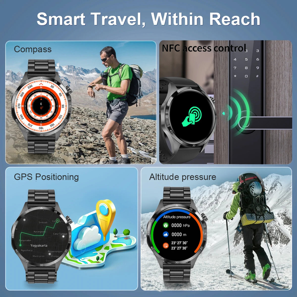 2026 NEW Watch MAX Smartwatch GPS Motion Trajectory HD Screen Bluetooth Call NFC Men Smart Watch Outdoor 100+Sport Watches Men