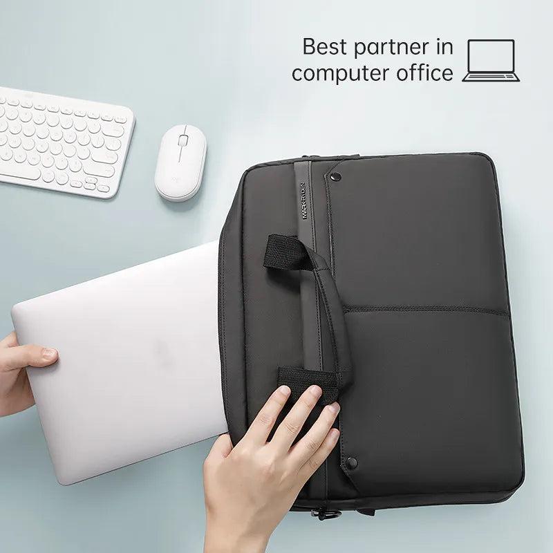 Premium Business Laptop Briefcase Water Resistant Bag with USB Charging and Organised Storage
