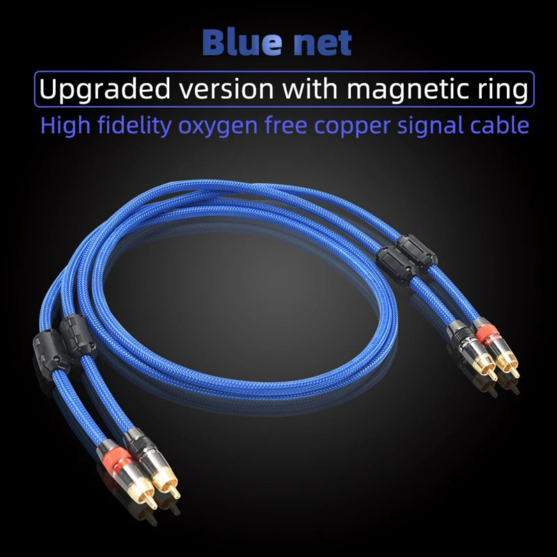 2RCA to 2RCA Hi-Fi Audio Cable 4N OFC Independent Shielding Stereo Interconnect Lead
