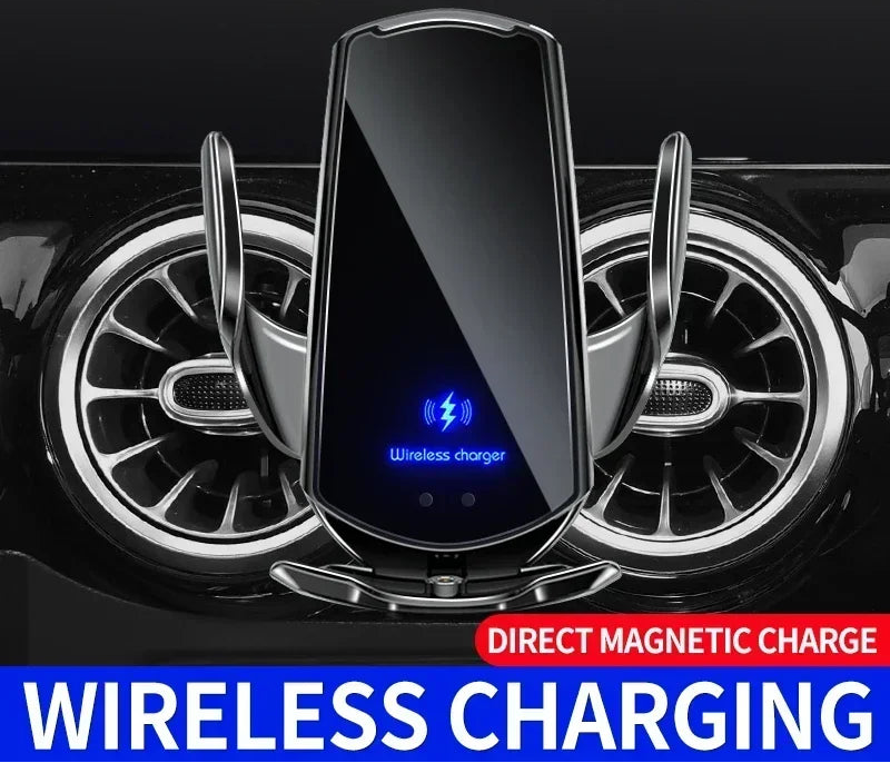Magnetic Wireless Car Charger Mount with Automatic Sensor and 15W Fast Charging for Phones