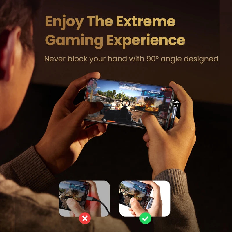 USB-C to USB-C 100W Fast Charging Cable 5A PD QC4.0 90° Angle Gaming Cable