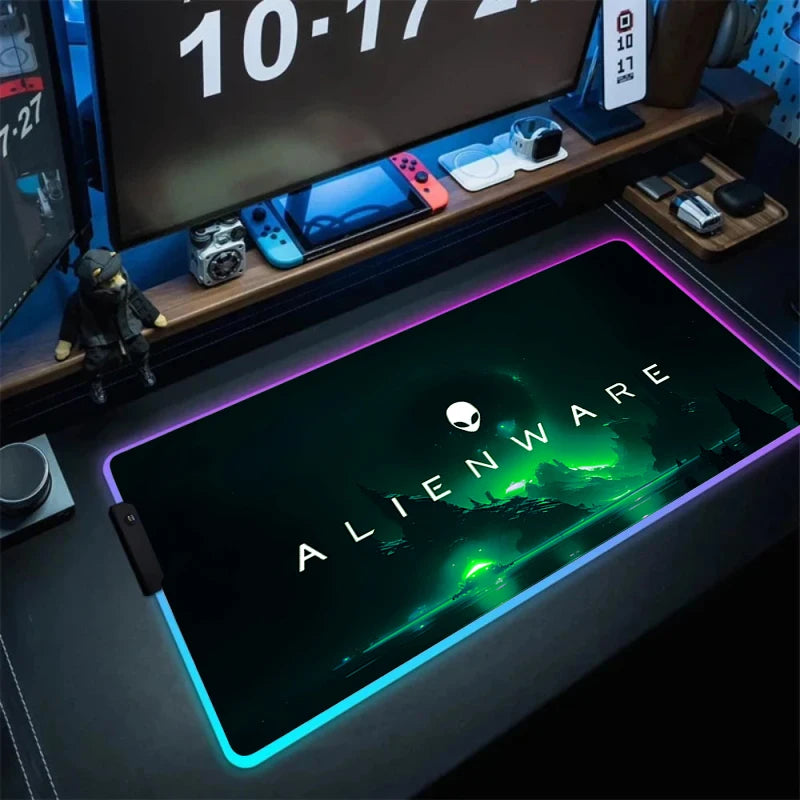 Large RGB LED Mouse Pad with Non-Slip Base, Waterproof Gaming Desk Mat for PC and Laptop Setup