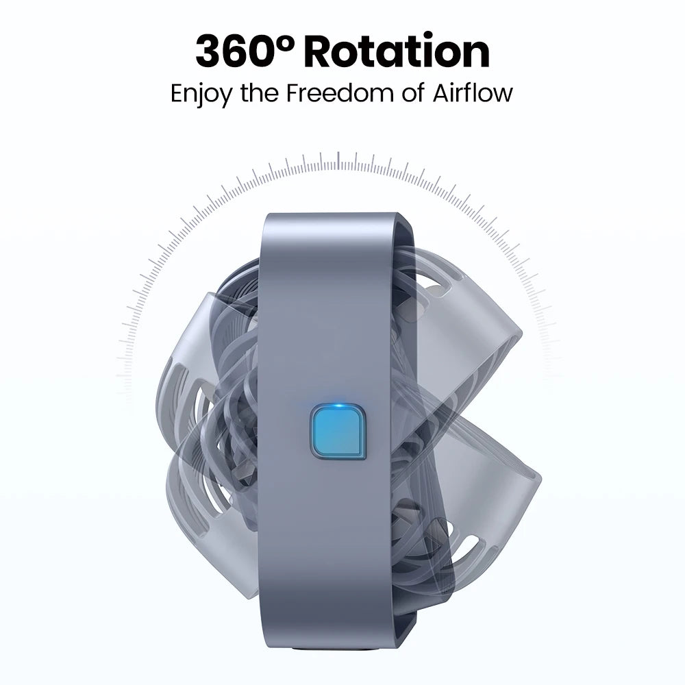 Portable USB Desk Fan Quiet Mini Table Fan with Strong Airflow Three Speed and 360 Degree Rotation