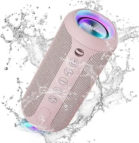 Portable Bluetooth Speaker with Deep Bass Boost IPX7 Waterproof RGB Lights and 30H Playtime