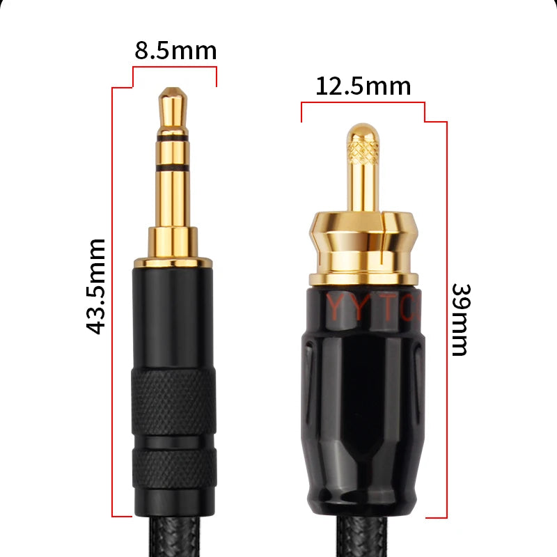 High Fidelity 3.5mm to RCA SPDIF Coaxial Audio Cable for Amplifiers Speakers and Computers