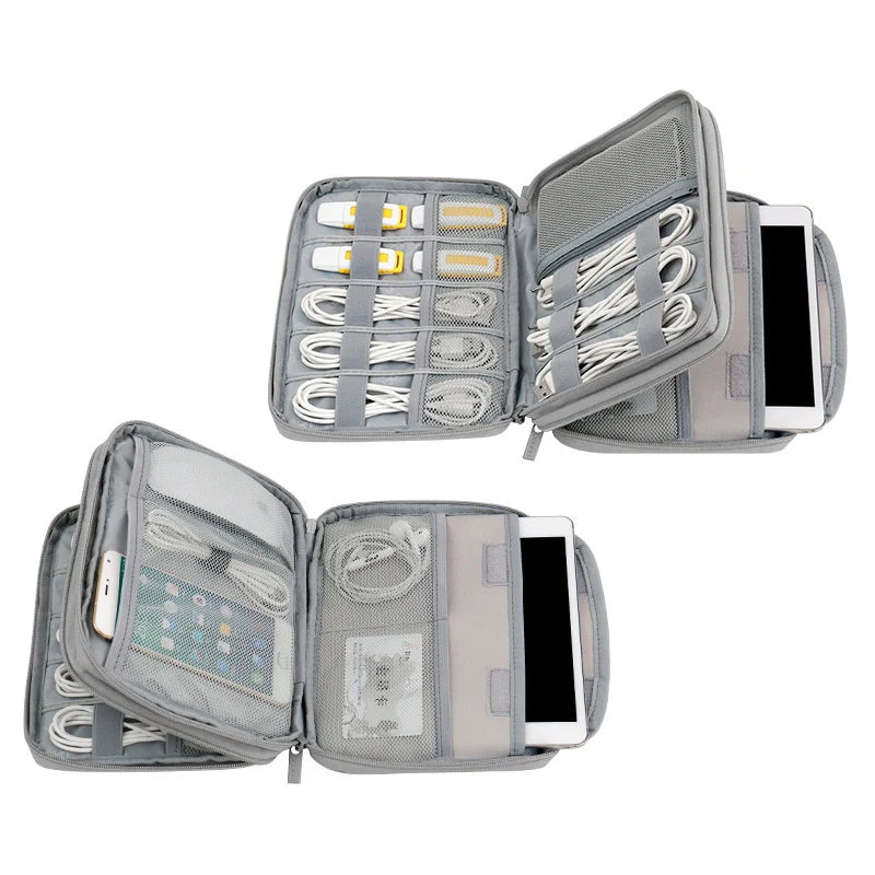 Portable Electronics Protective Storage Bag for Tablets Phones Power Banks Cables Travel Tech Pouch