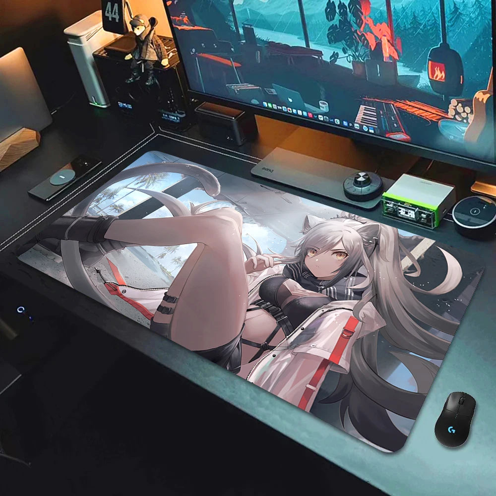 Large Gaming Mouse Pad with Non-Slip Rubber Base and Anime-Inspired Design for E-Sports Setups
