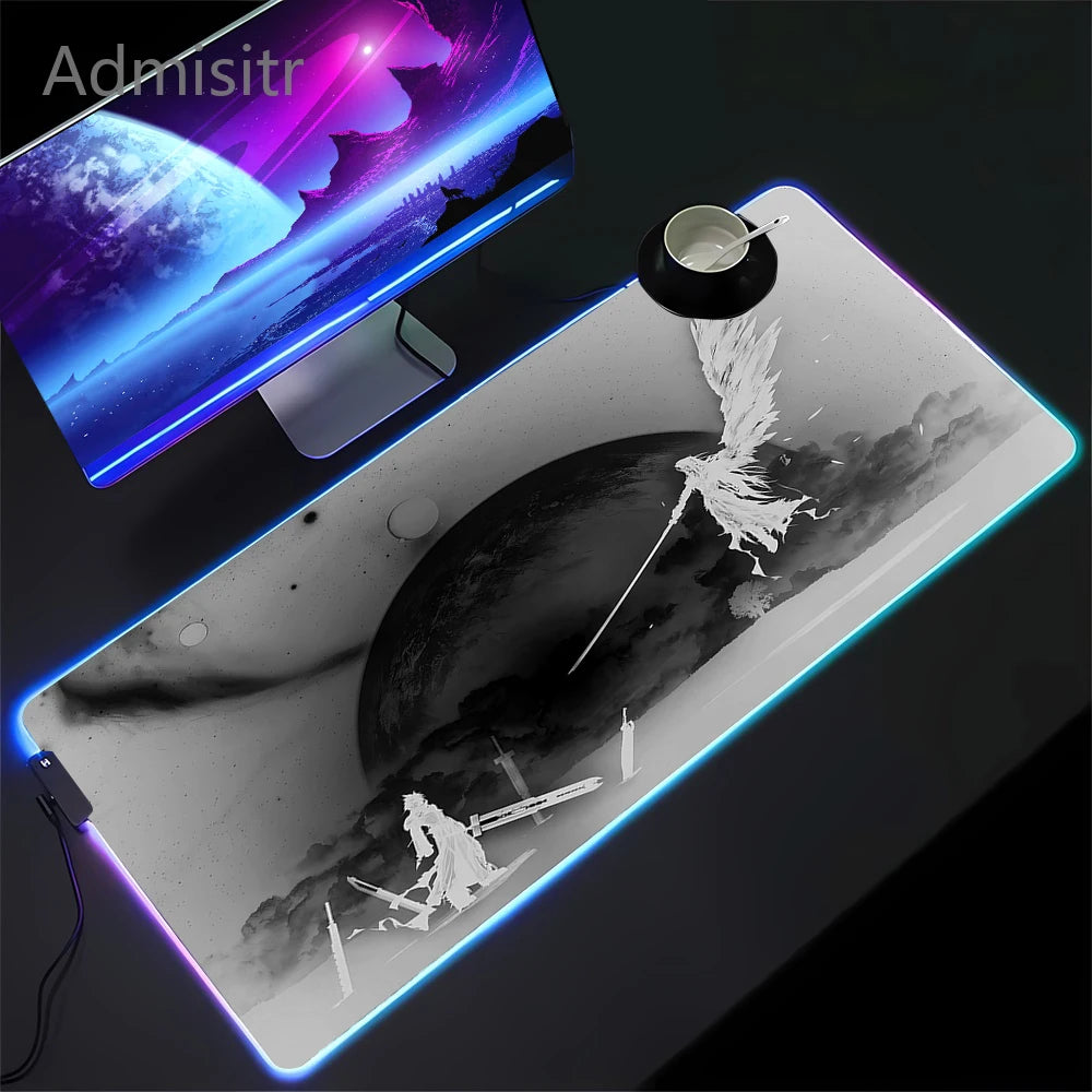RGB Backlit Gaming Mouse Pad Extra Large Non-Slip Waterproof LED Desk Mat for PC Laptop Keyboard