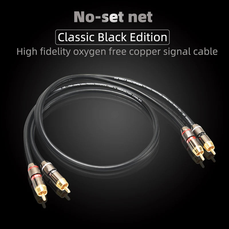 2RCA to 2RCA Hi-Fi Audio Cable 4N OFC Independent Shielding Stereo Interconnect Lead