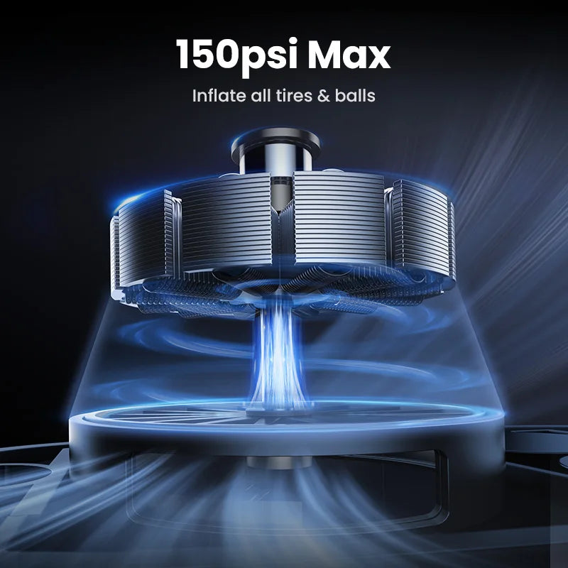 Portable Digital Car Air Pump 12V Tyre Inflator for Cars Motorcycles Bicycles with LCD Display