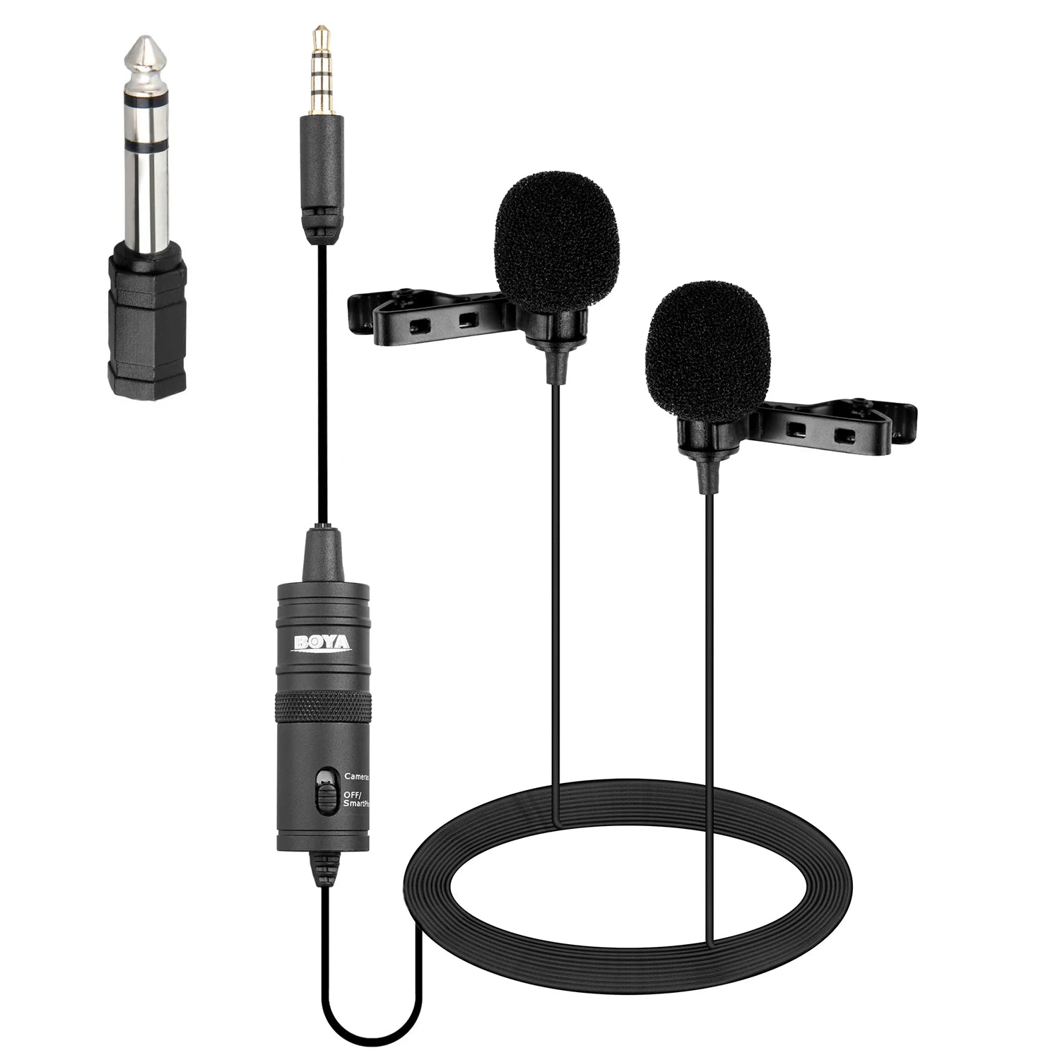 Universal Clip-On Lavalier Microphone 6m Cable 3.5mm TRRS Phone Camera PC Streaming Recording