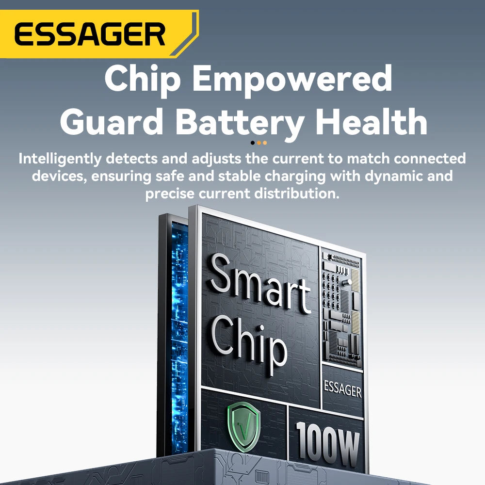 4-in-1 USB-C Cable with Digital Display 100W PD Fast Charging for iPhone MacBook iPad Xiaomi