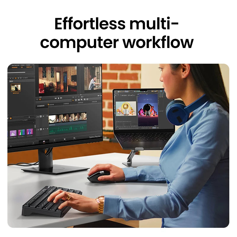 Hyper-Fast Scroll Wireless Mouse Bluetooth 5.4 & 2.4GHz Ergonomic 5000DPI for PC Laptop Mac